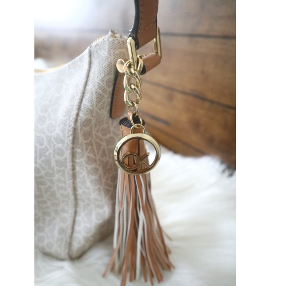 Calvin Klein monogram tassel boho medium bag - Picture 7 of 8